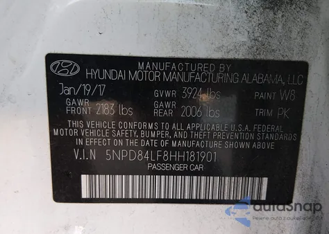 2017 Hyundai Elantra Se from USA, damaged, VIN 5NPD84LF8HH181901